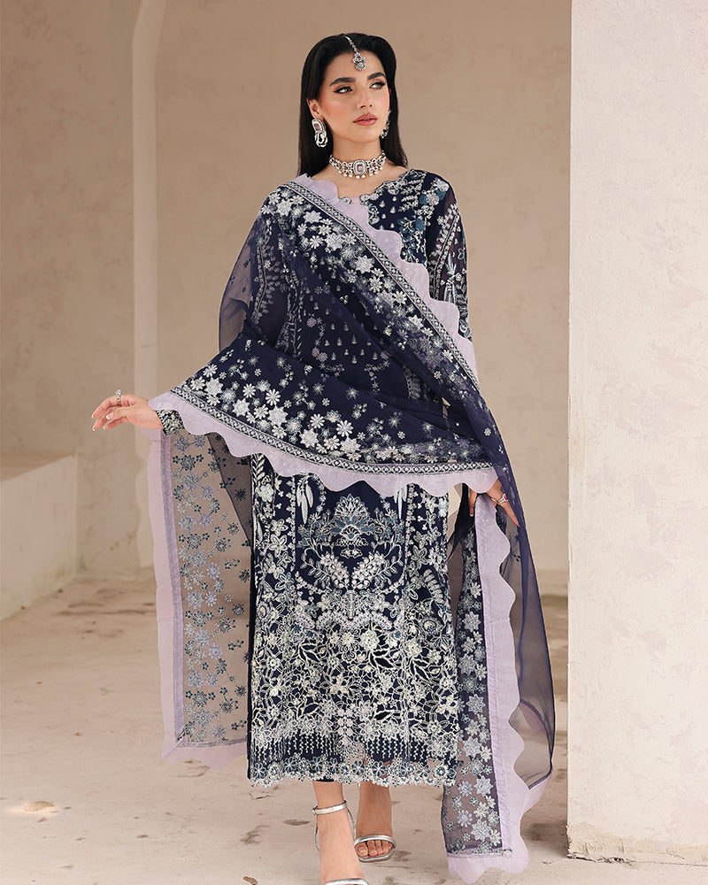 AL-4243 Embroidered Chiffon Long shirt suit