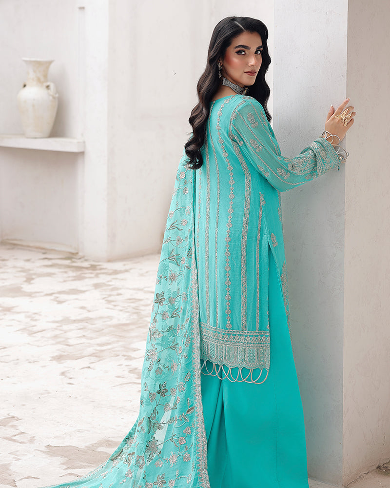 AL-4037 Embroidered Chiffon Sharara suit