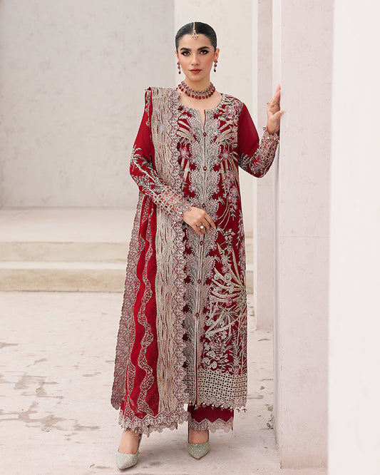 AL-4205 Embroidered Chiffon Long shirt suit
