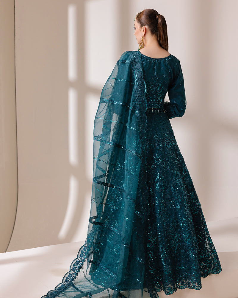 Organza Teal Lehnga AL-4015