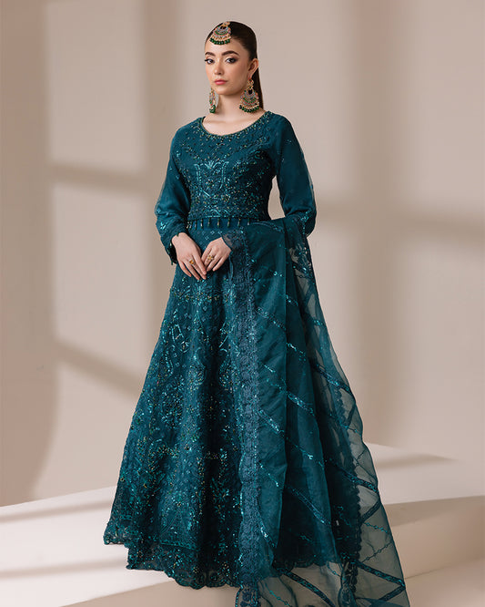 Organza Teal Lehnga AL-4015