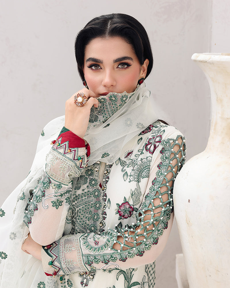 AL-4204 Embroidered Chiffon Trouser Suit