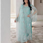 AL-4256 Embroidered Net Long shirt suit
