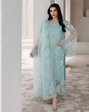 AL-4256 Embroidered Net Long shirt suit
