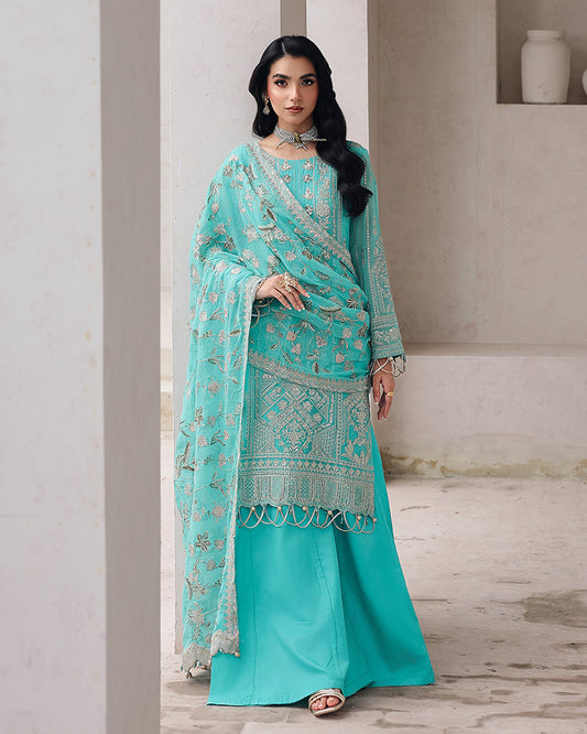 AL-4037 Embroidered Chiffon Sharara suit