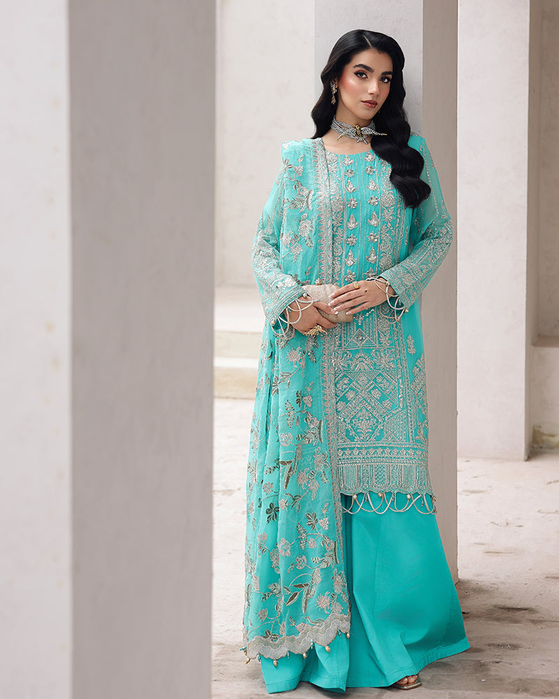 AL-4037 Embroidered Chiffon Sharara suit