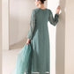 AN-152 Zari Chiffon Long shirt Trouser Suit