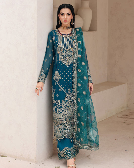 AL-4245 Embroidered Chiffon Long shirt suit
