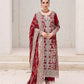 AL-4205 Embroidered Chiffon Long shirt suit