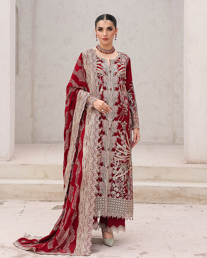 AL-4205 Embroidered Chiffon Long shirt suit