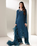 AN-148 Zari Chiffon shirt with crinkled trouser