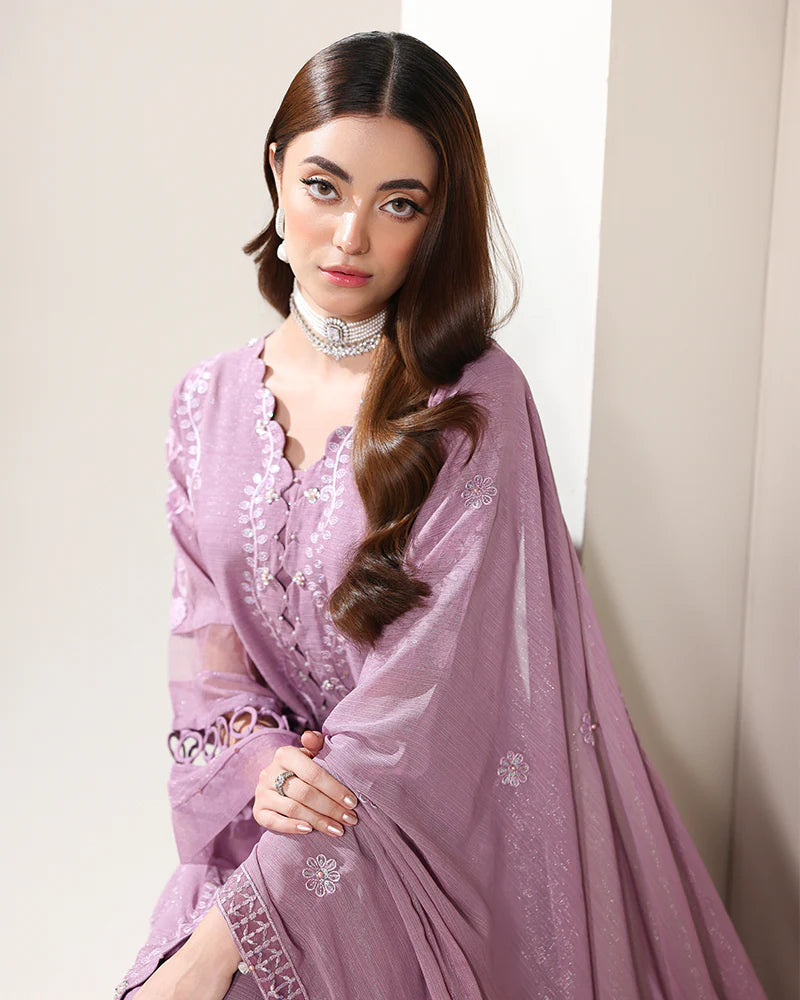 AN-153 Zari Chiffon shirt with bell bottom