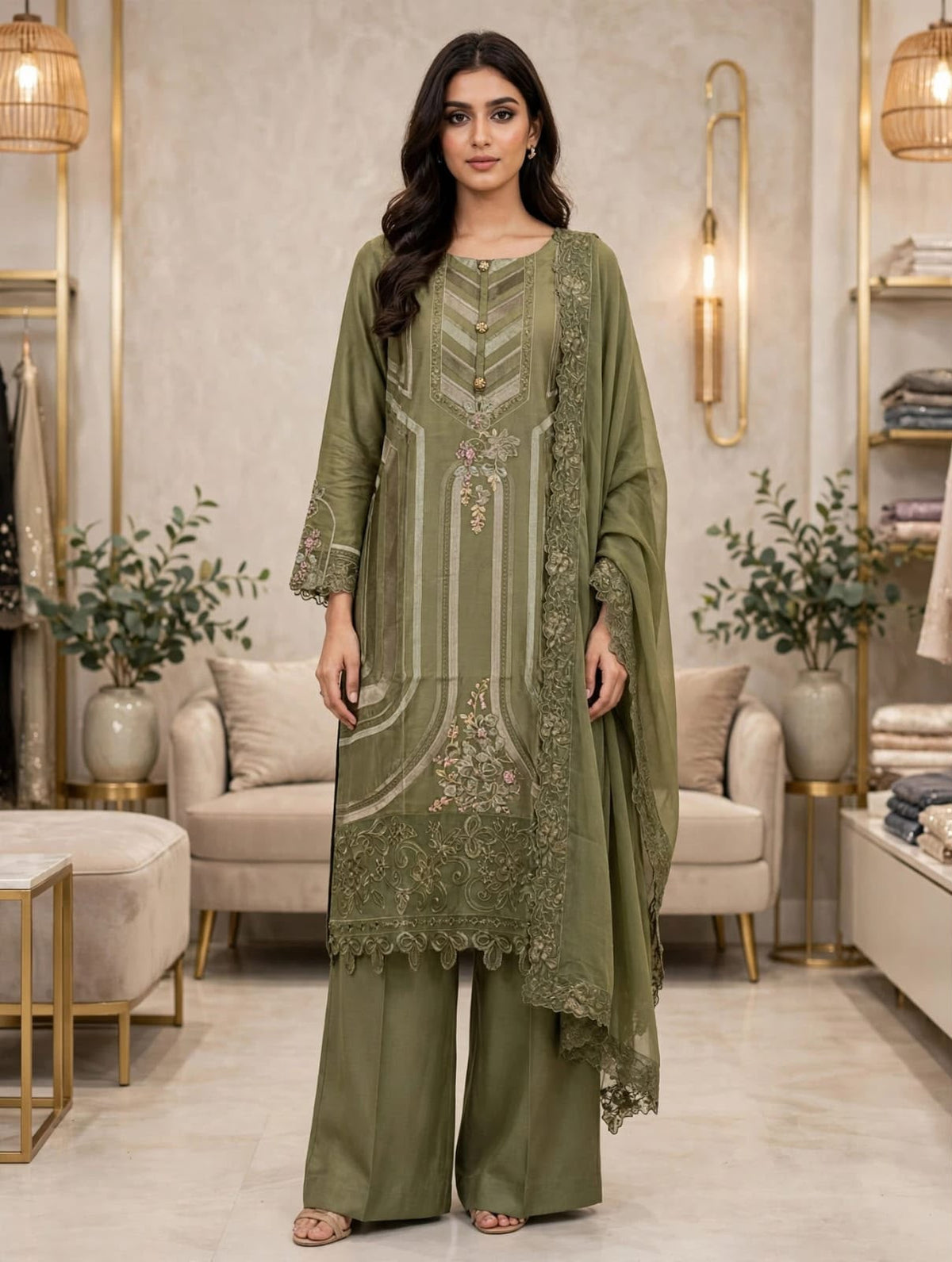 Premium Embroidered Viscose HVA-08